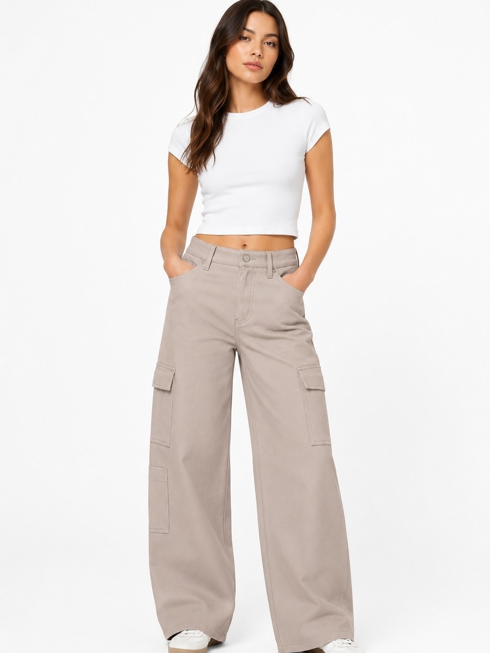 Express High Waisted Faux Leather Wide Leg Lined Cargo Pants Sz 0R